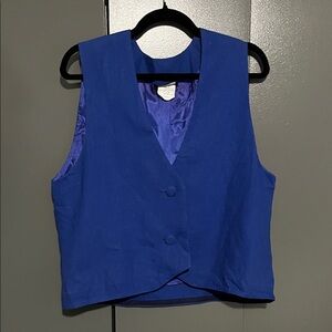 Vintage Blue Linen Vest